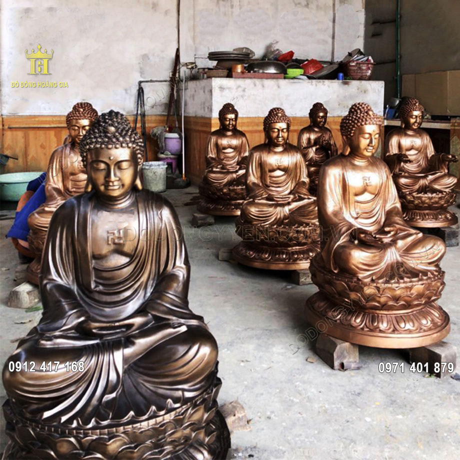 Tượng Dược Sư Đồng Đỏ Cao 1m07